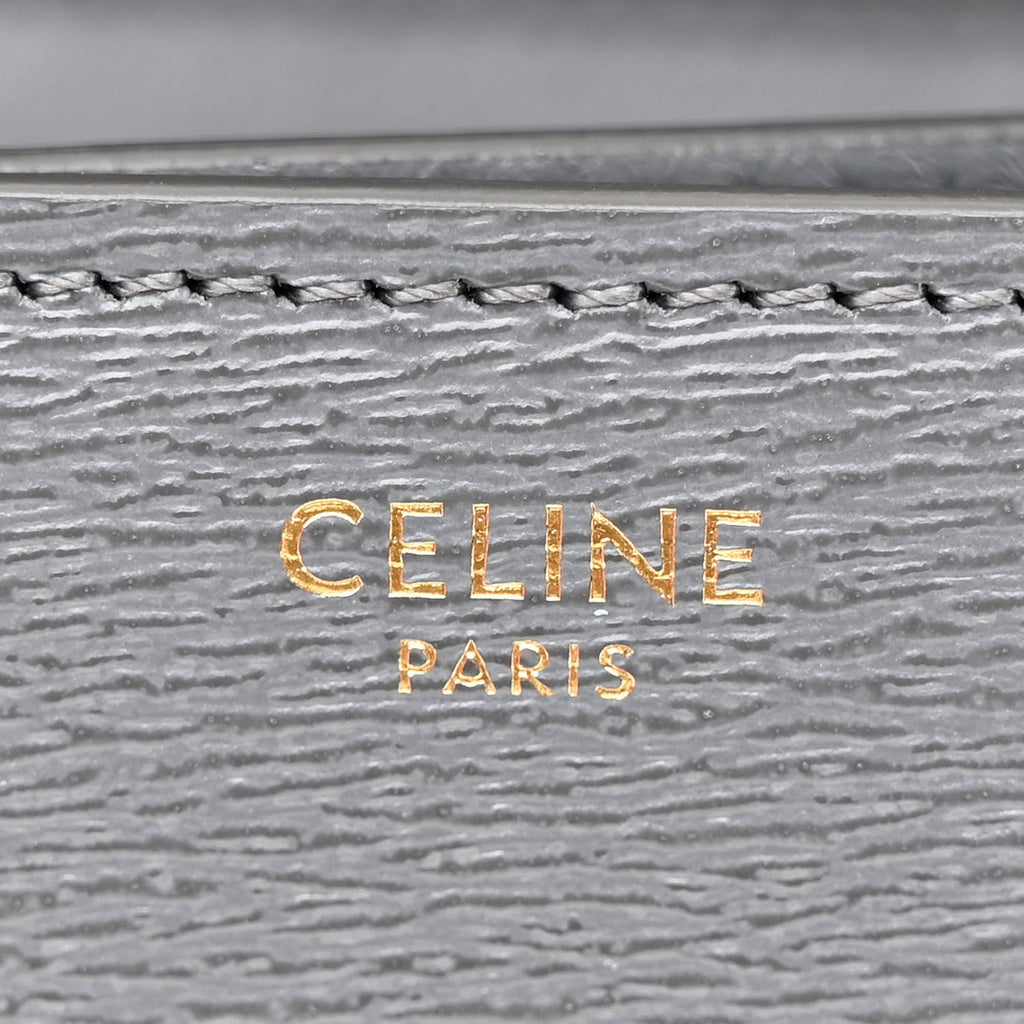 Liege Calfskin Medium Classic Box Flap Bag Grey