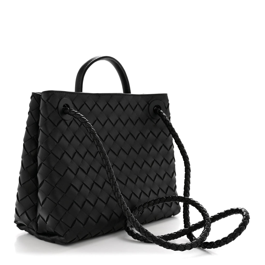Nappa Intrecciato Small Andiamo Shoulder Bag Black