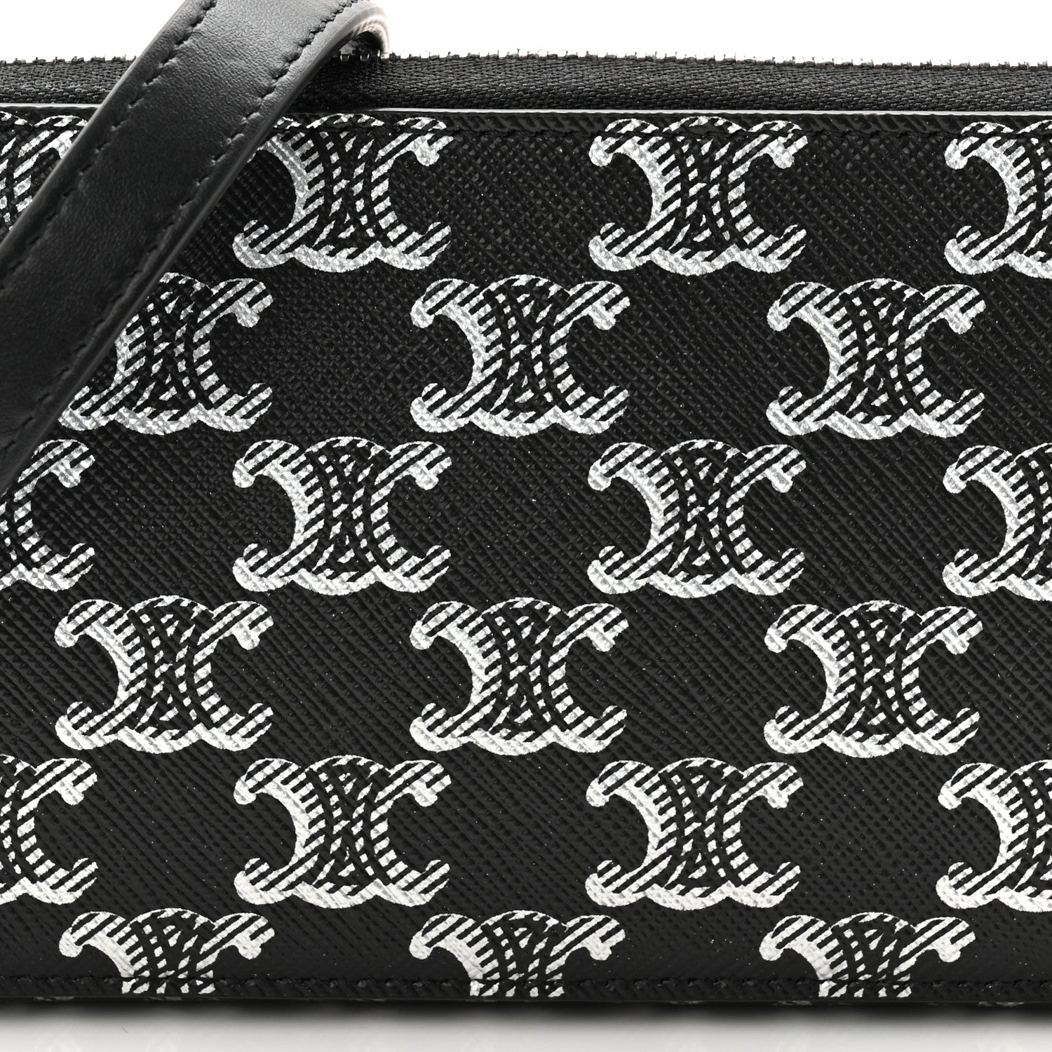Triomphe Canvas Horizontal Pouch Silver Black