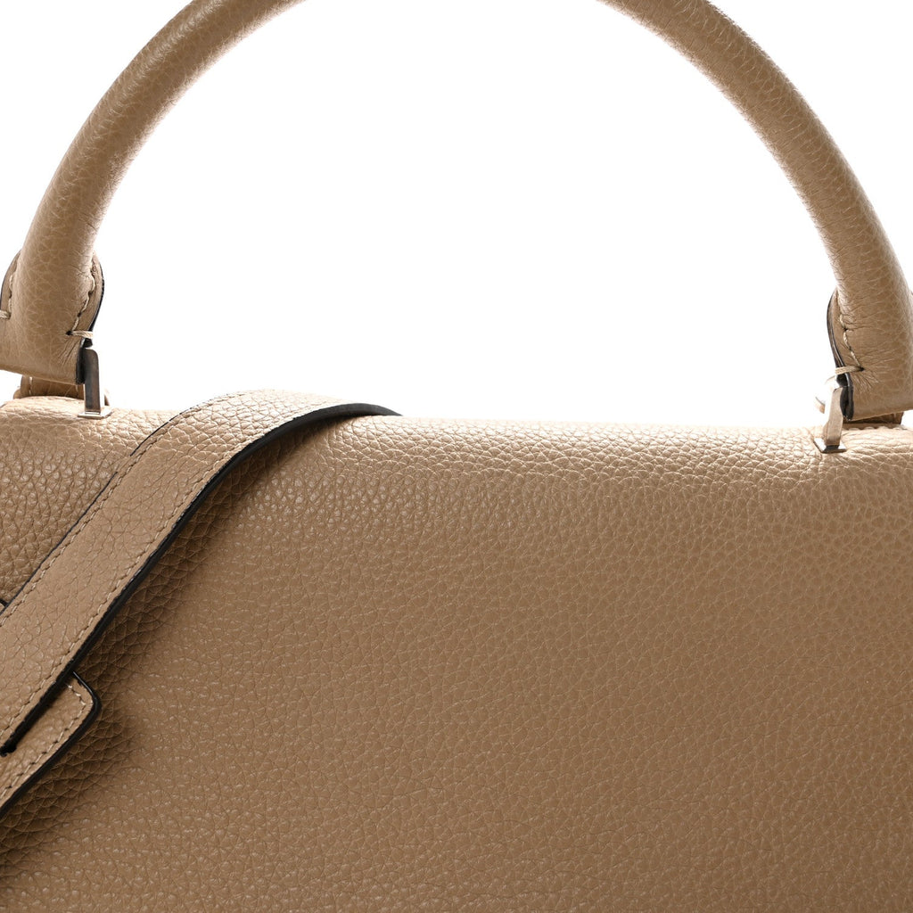 Drummed Calfskin Suede Medium Trapeze Dune