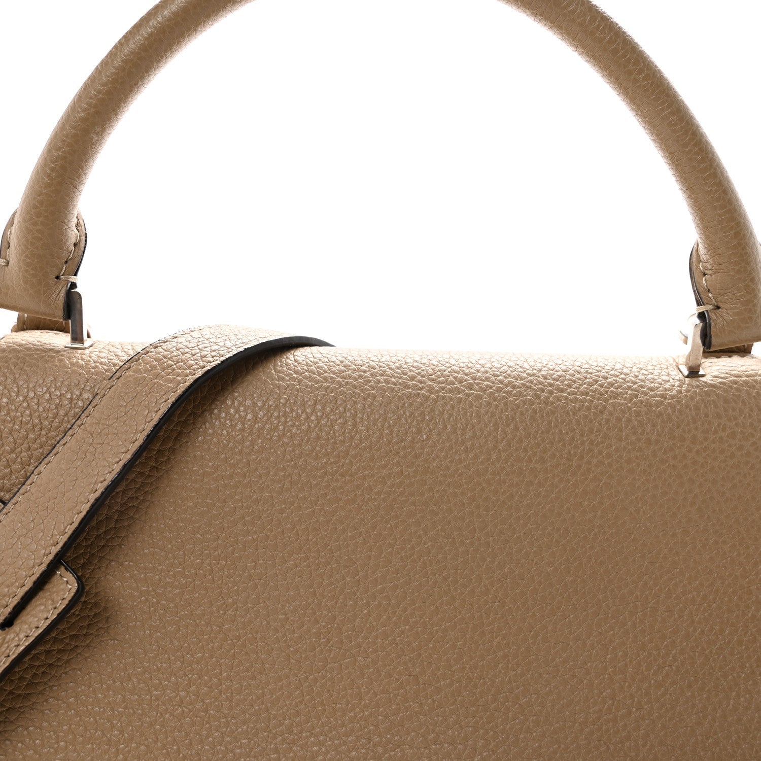 Drummed Calfskin Suede Medium Trapeze Dune