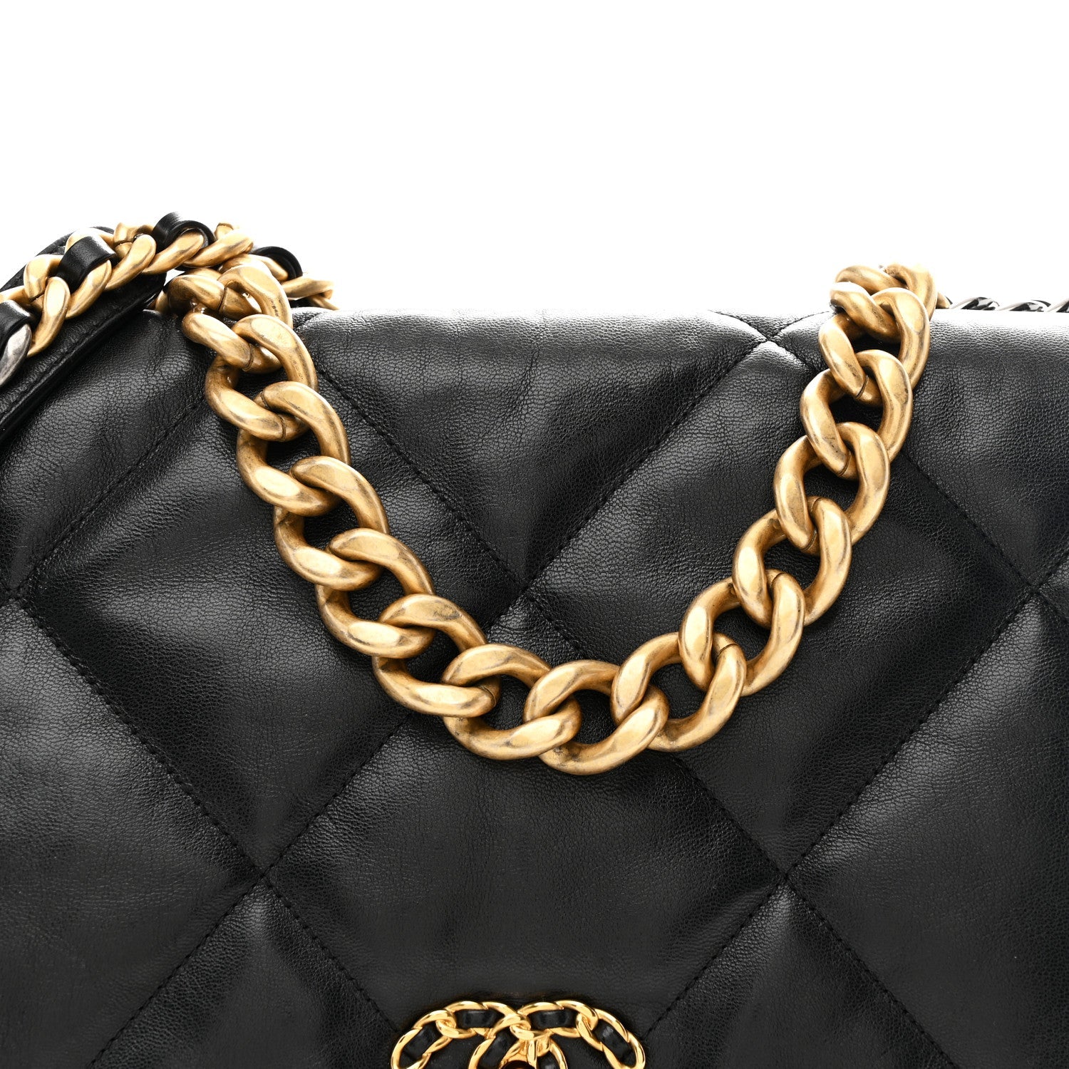 Goatskin Quilted Maxi Chanel 19 Flap Black
