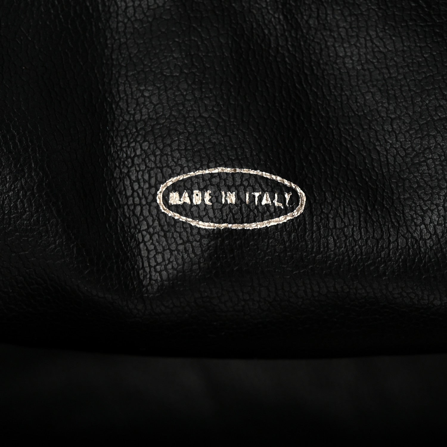 Grained Calfskin Quilted Drawstring Bucket Bag Black