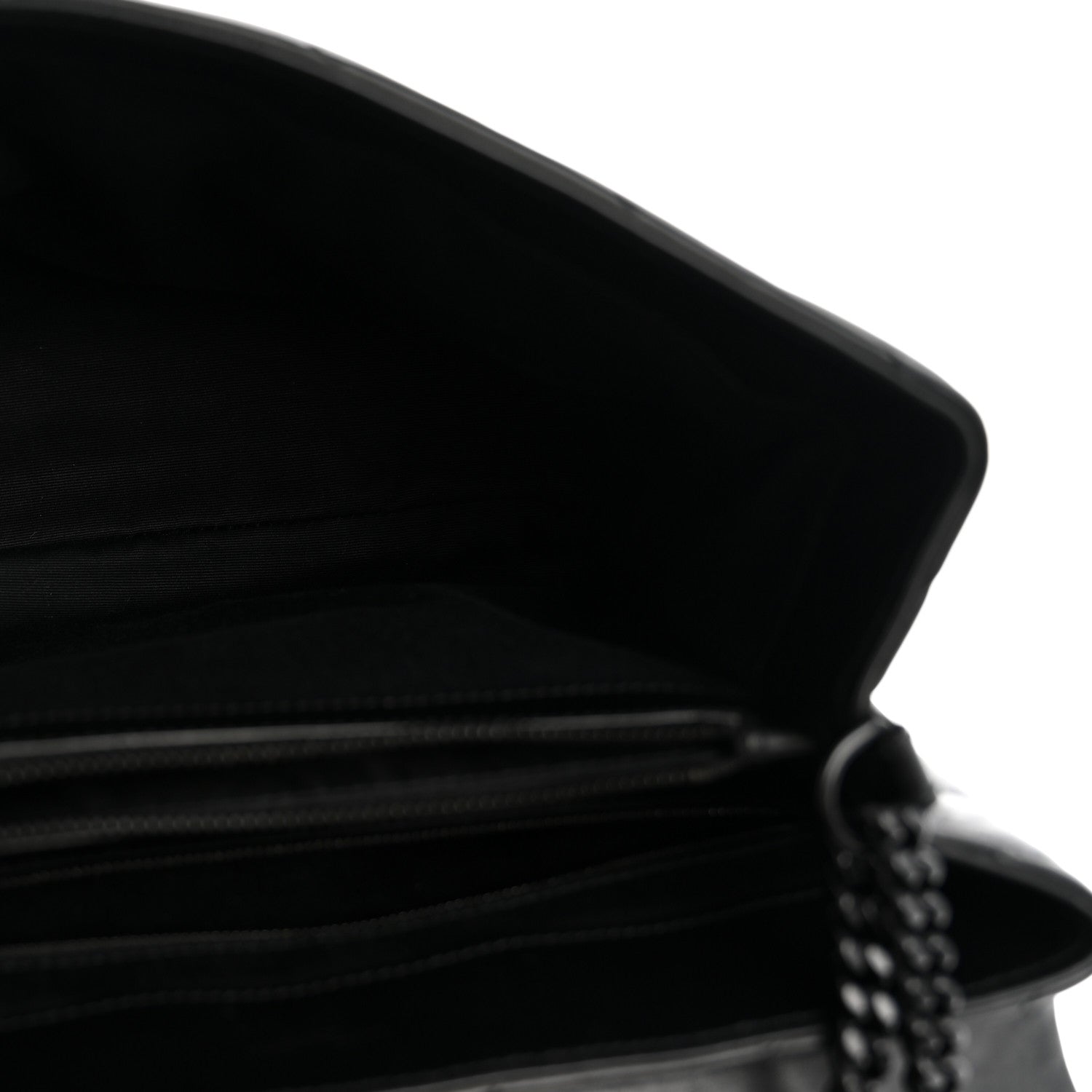 Calfskin Y Quilted Monogram Monochrome Medium Loulou Chain Satchel Black