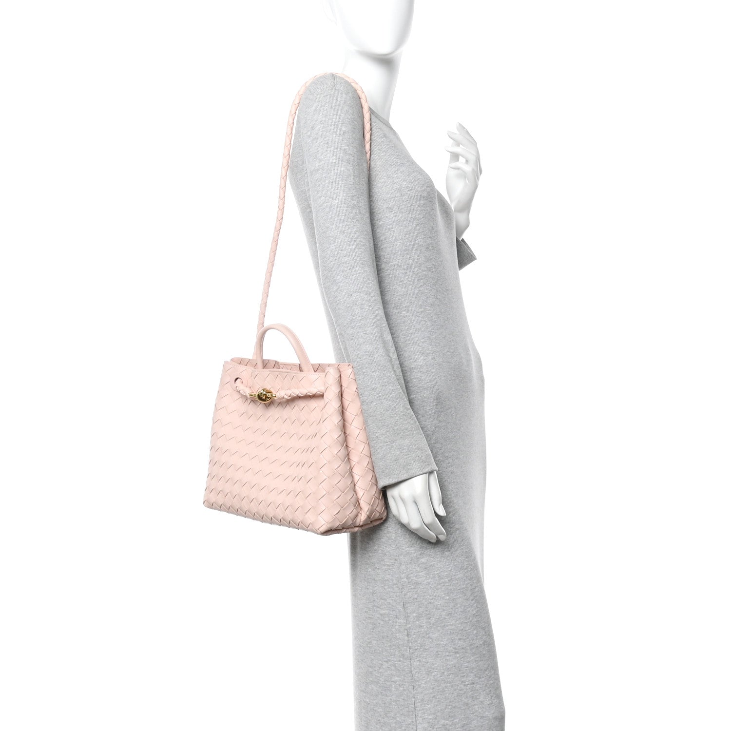Nappa Intrecciato Medium Andiamo Shoulder Bag Lotus