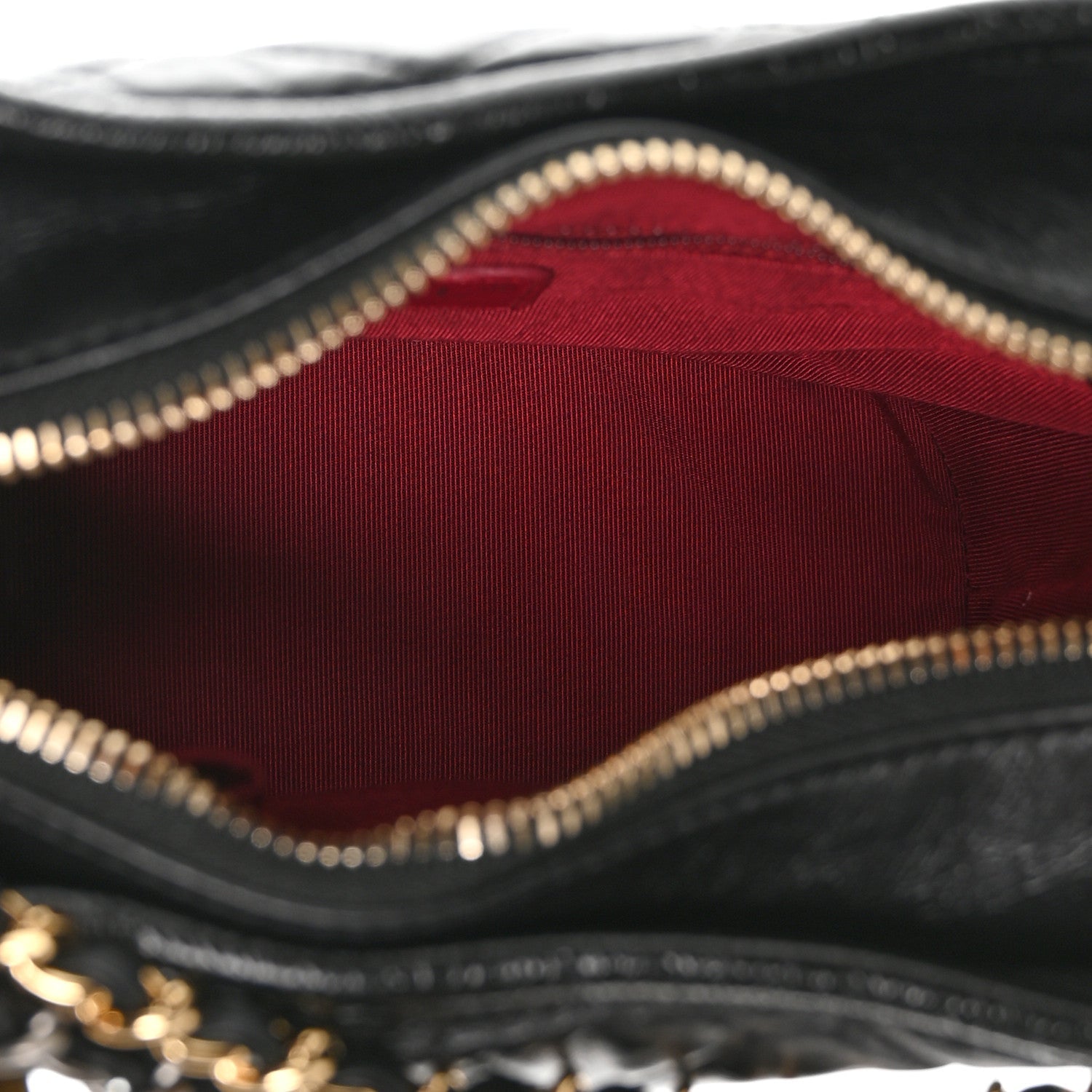Aged Calfskin Quilted Small Gabrielle Logo Hobo Black