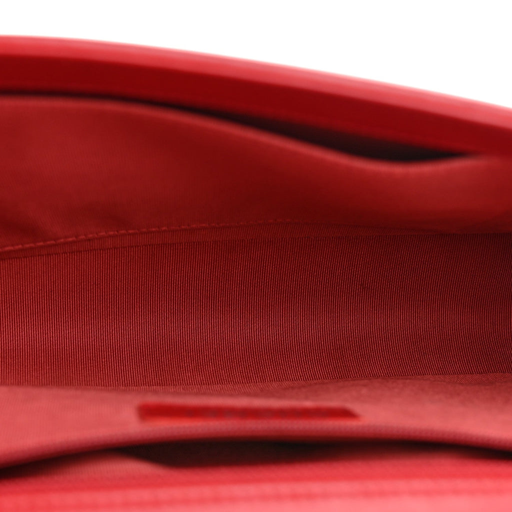 Calfskin Quilted New Medium Boy Flap Red