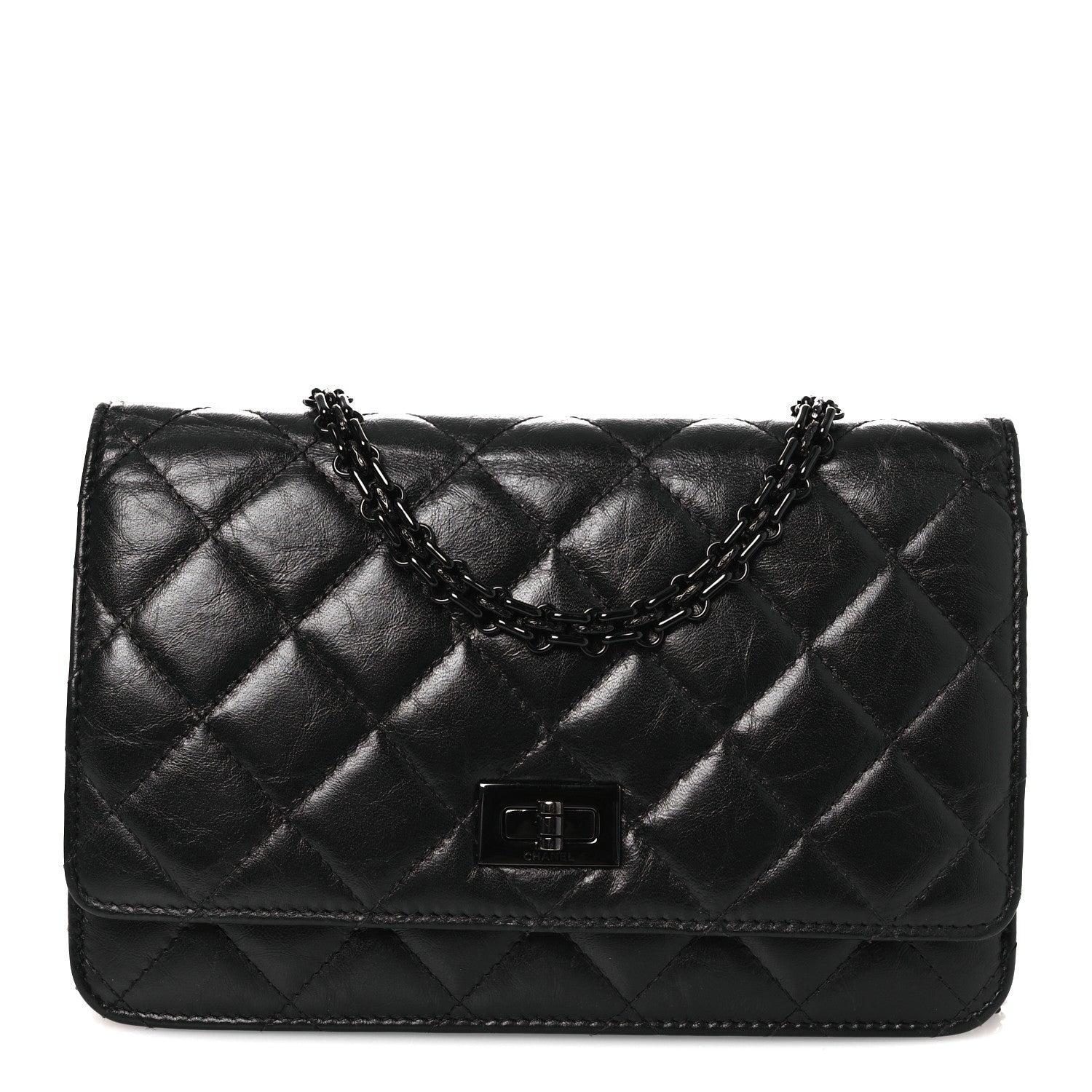 Aged Calfskin Quilted Reissue Wallet On Chain WOC So Black