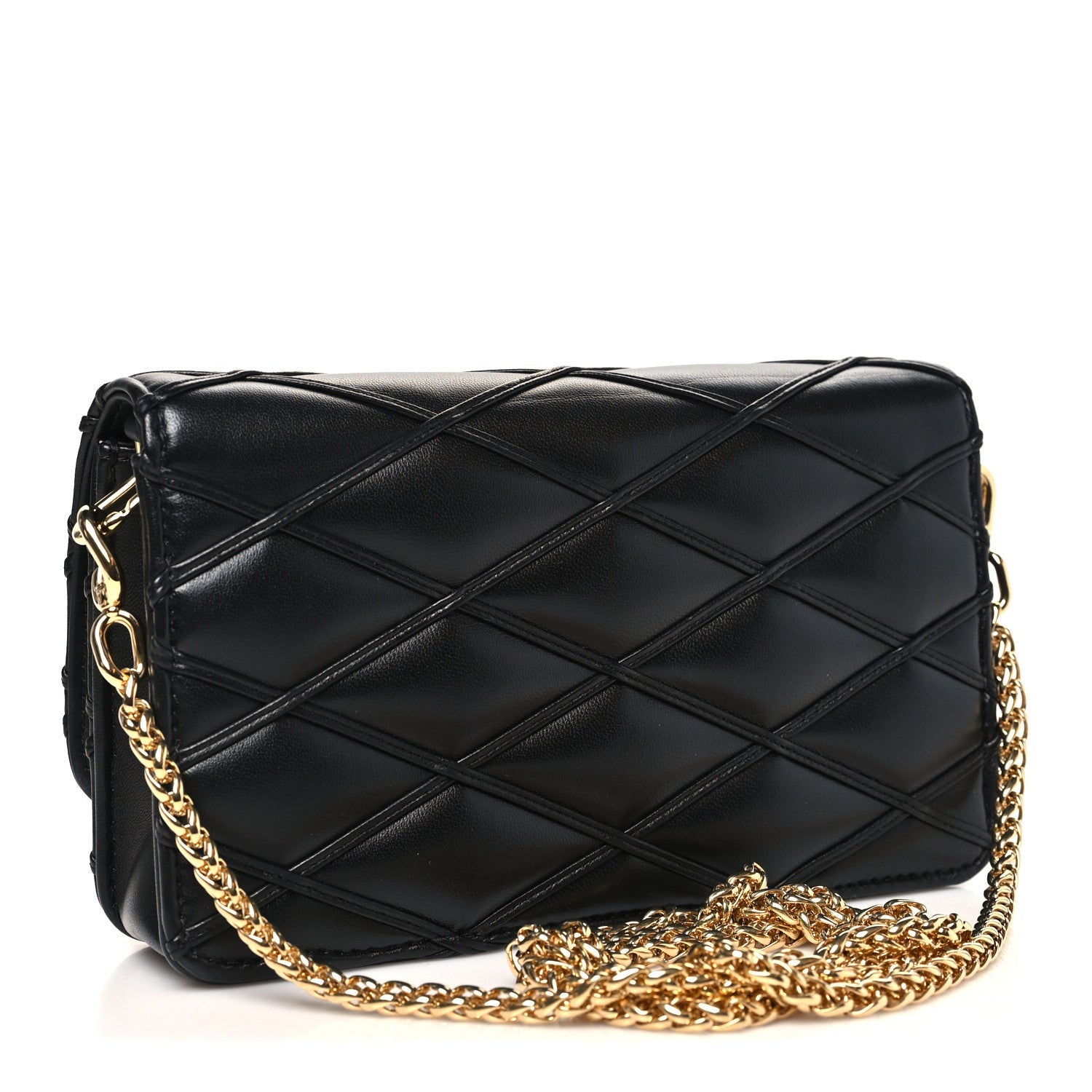 Lambskin Malletage Wallet On Chain GO-14 Black