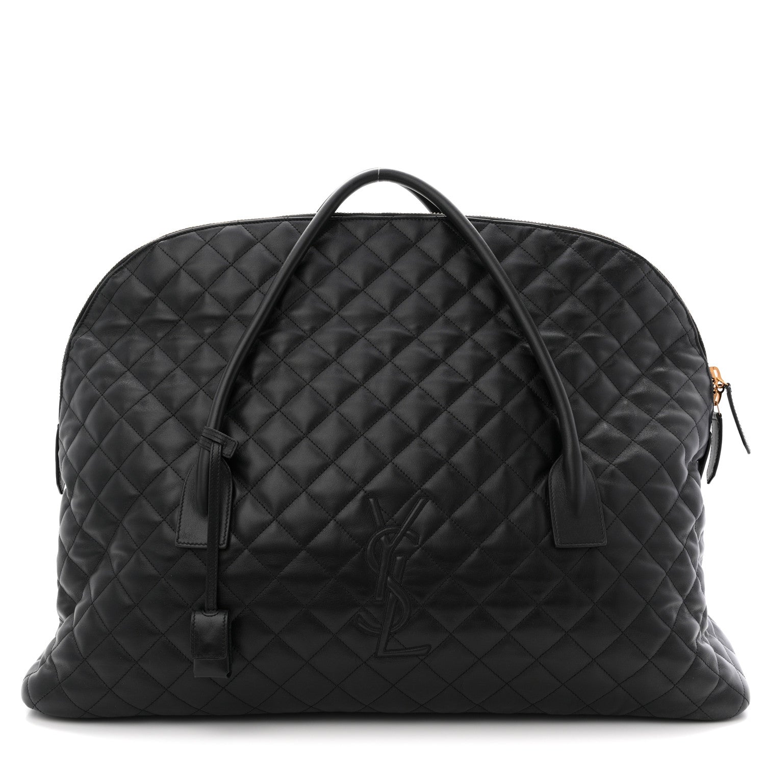 Calfskin Quilted ES Giant Travel Bag Black