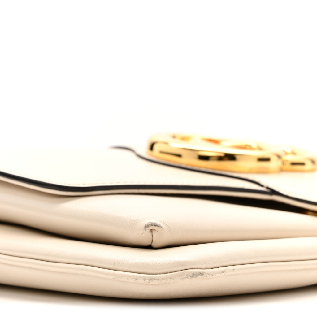 Calfskin Small Arli Flap Shoulder Bag Mystic White