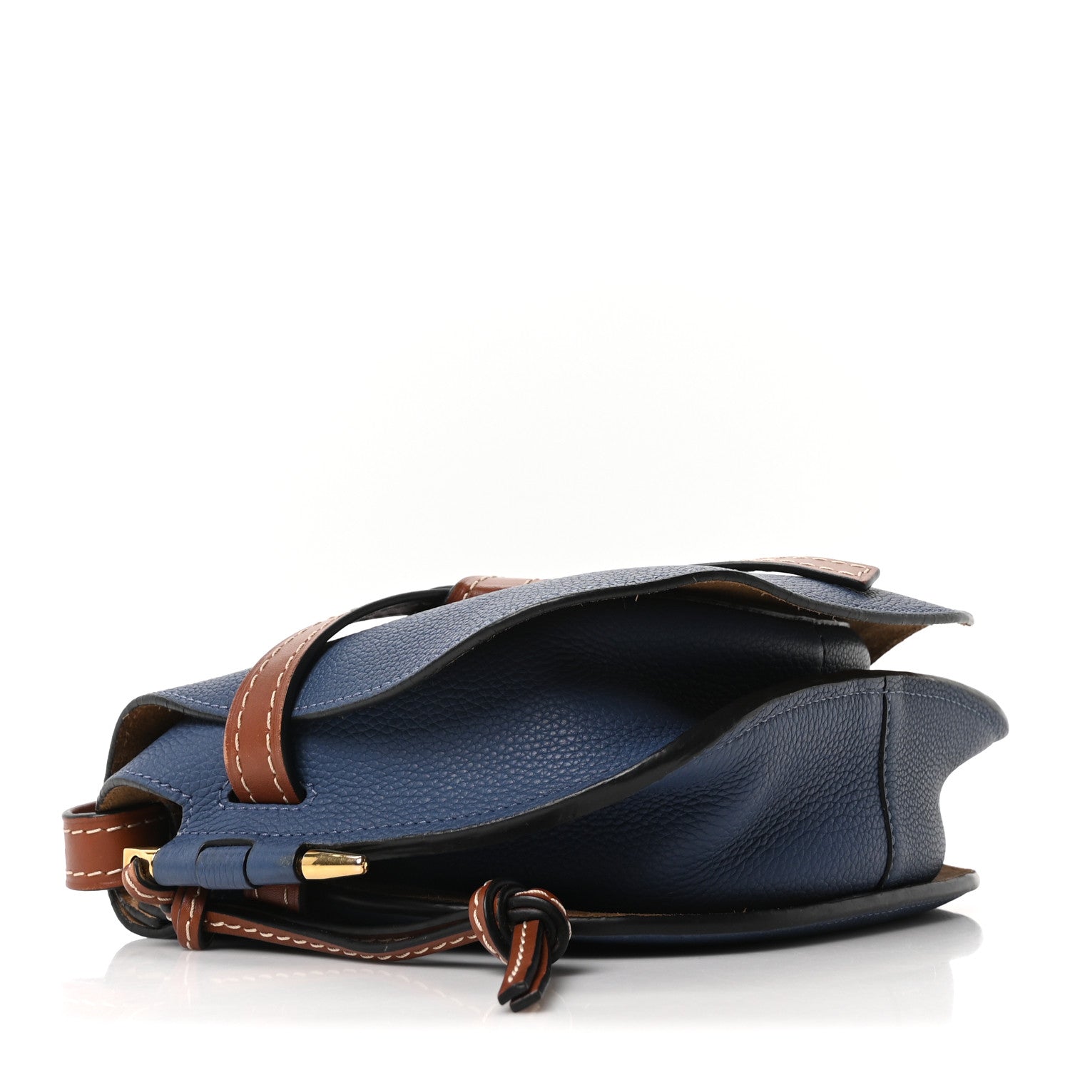 Grained Calfskin Small Gate Crossbody Bag Varsity Pecan