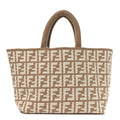 Cashmere Knit FF Large Shopper Tote Cammello