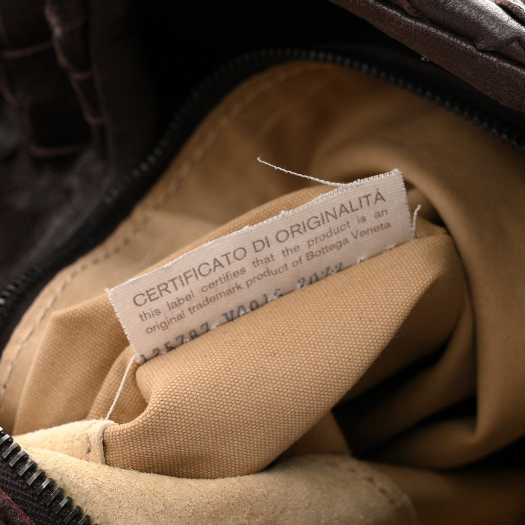 Nappa Intrecciato Medium Campana Hobo Ebano
