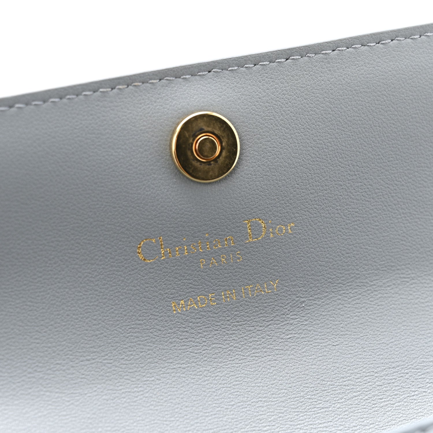 Supple Calfskin Cannage Caro Orchid Long Wallet Cloud Blue