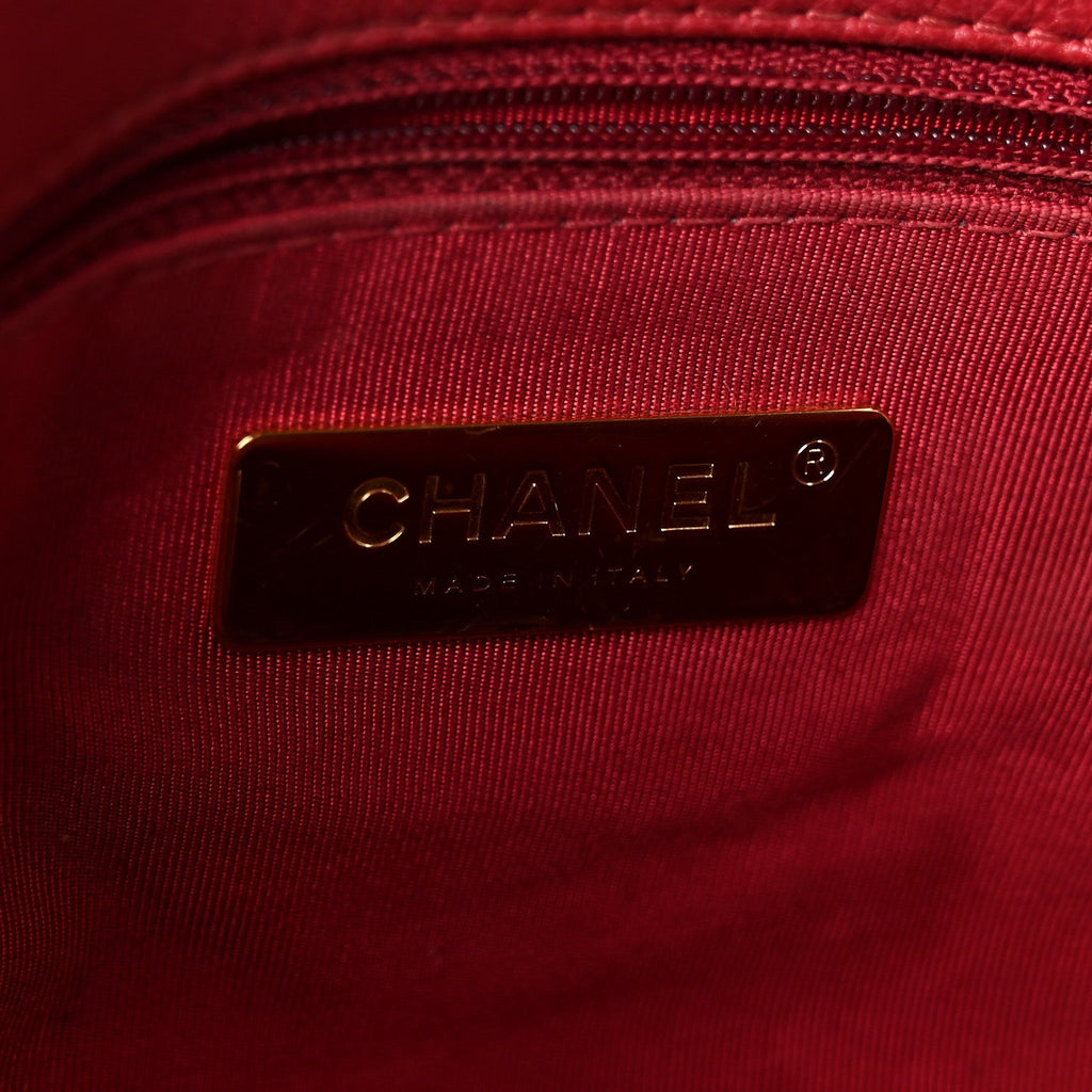 Goatskin Quilted Medium Chanel 19 Flap Red