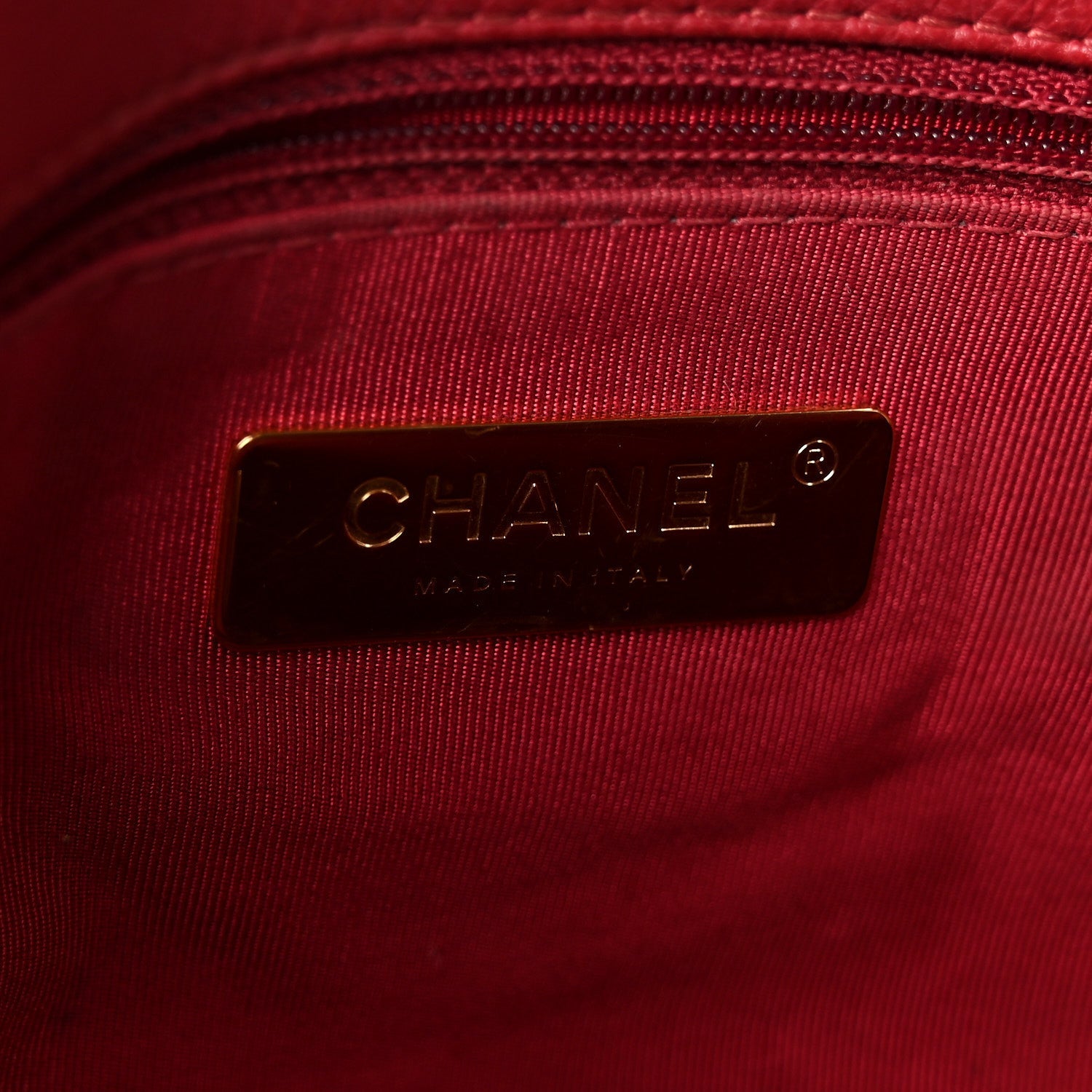 Goatskin Quilted Medium Chanel 19 Flap Red