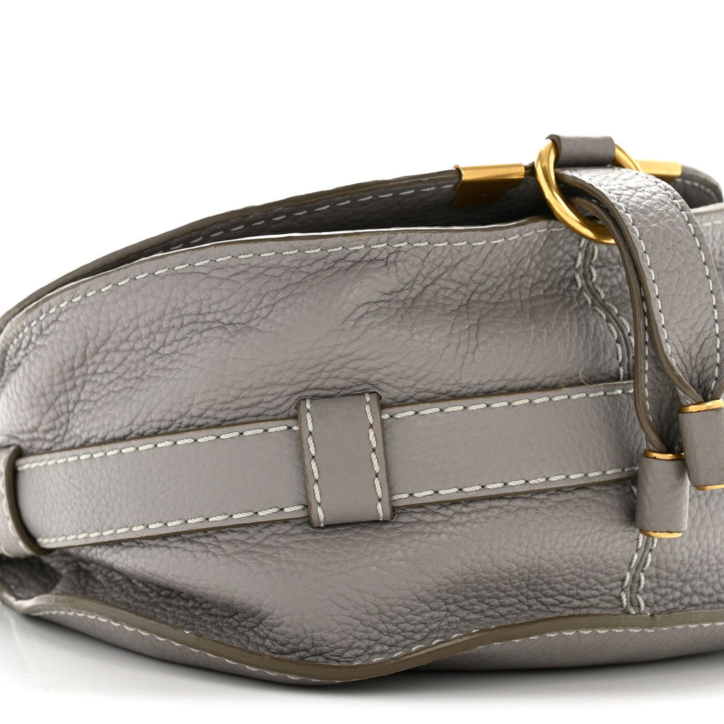 Calfskin Mini Marcie Round Crossbody Bag Cashmere Grey