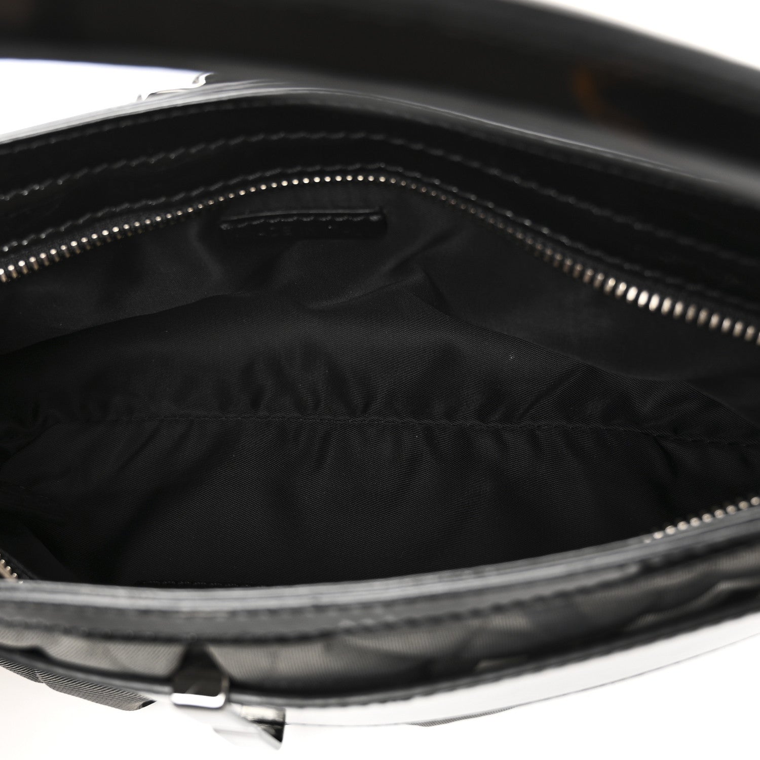 Patent Smoked Check Quilted Small Beaton Black