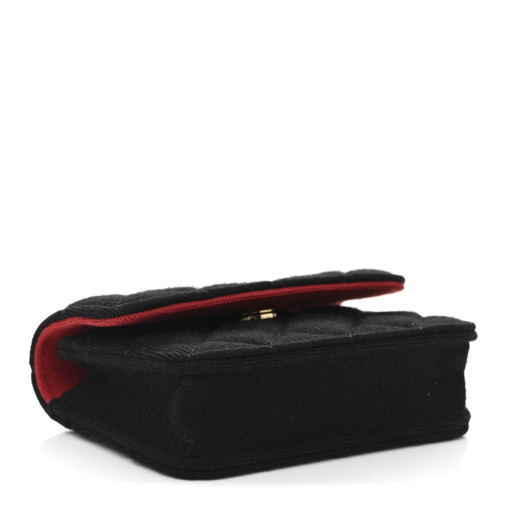 Jersey Quilted Micro Mini Flap Black