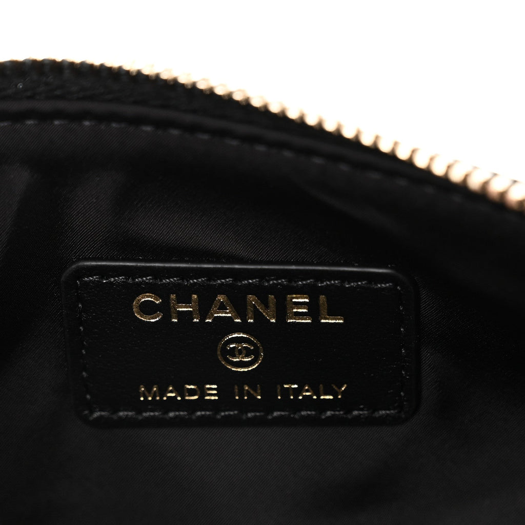 Velvet Effect Nylon Shiny Crumpled Calfskin Mini Quilted Chanel 25 Clutch With Chain Black
