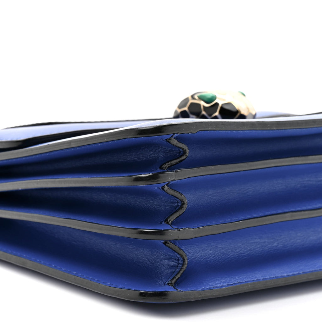 Calfskin Serpenti Forever Top Handle Blue