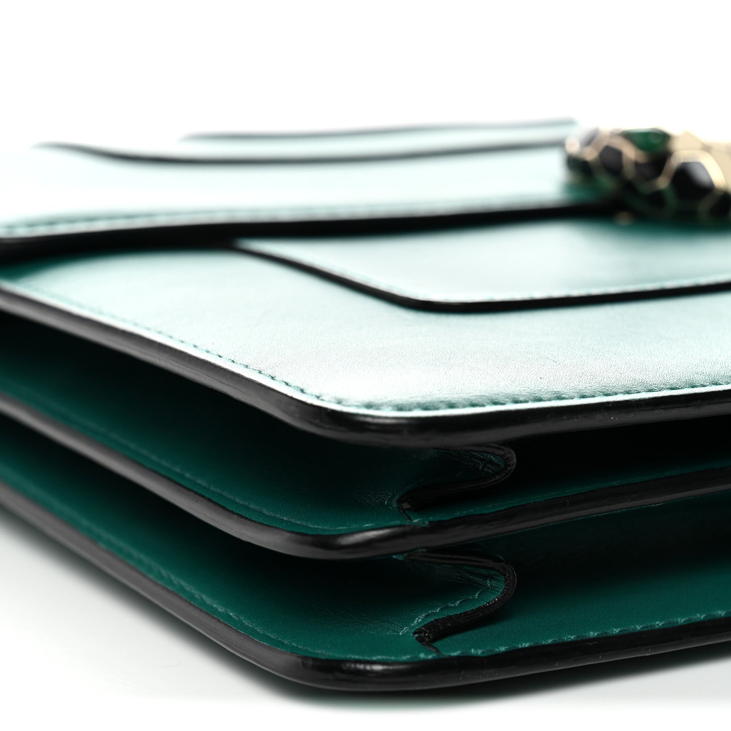 Calfskin Large Serpenti Forever Top Handle Emerald Green