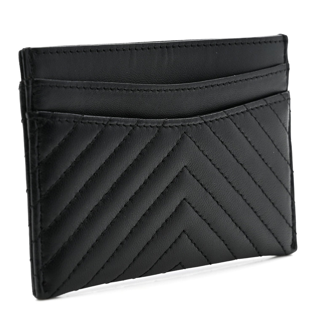 Lambskin Chevron Quilted  Holder So Black