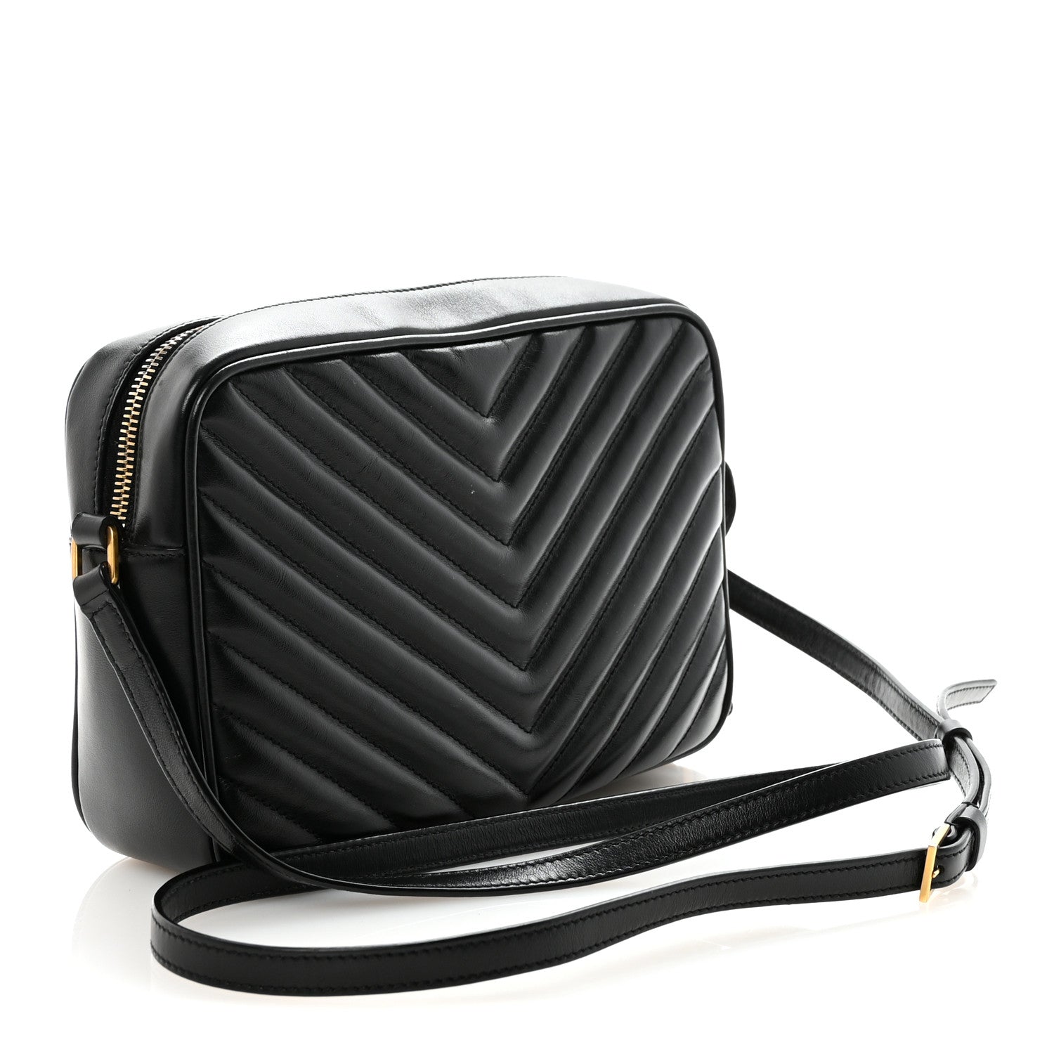 Calfskin Matelasse Monogram Lou Camera Bag Black