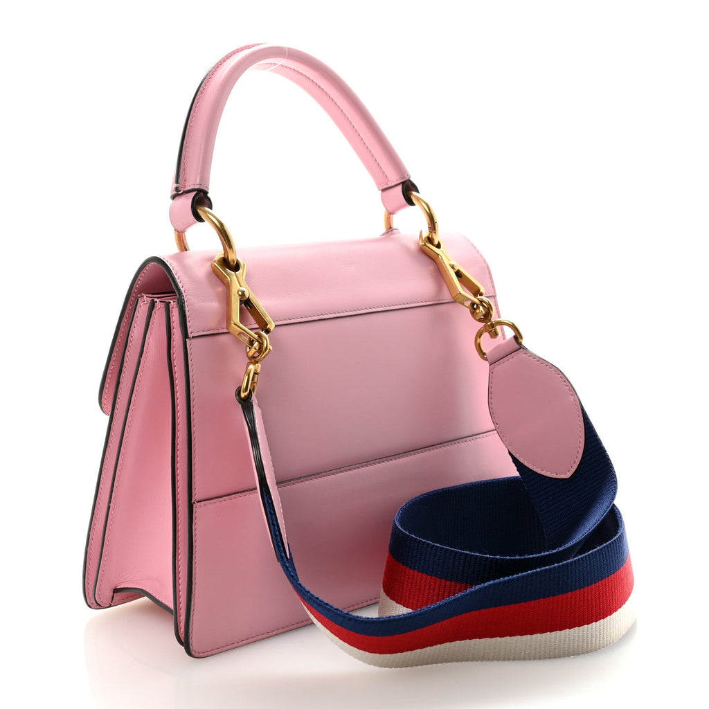Calfskin Sylvie Web Small Queen Margaret Top Handle Bag Sugar Pink