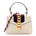 Calfskin Mini Sylvie Top Handle Bag White