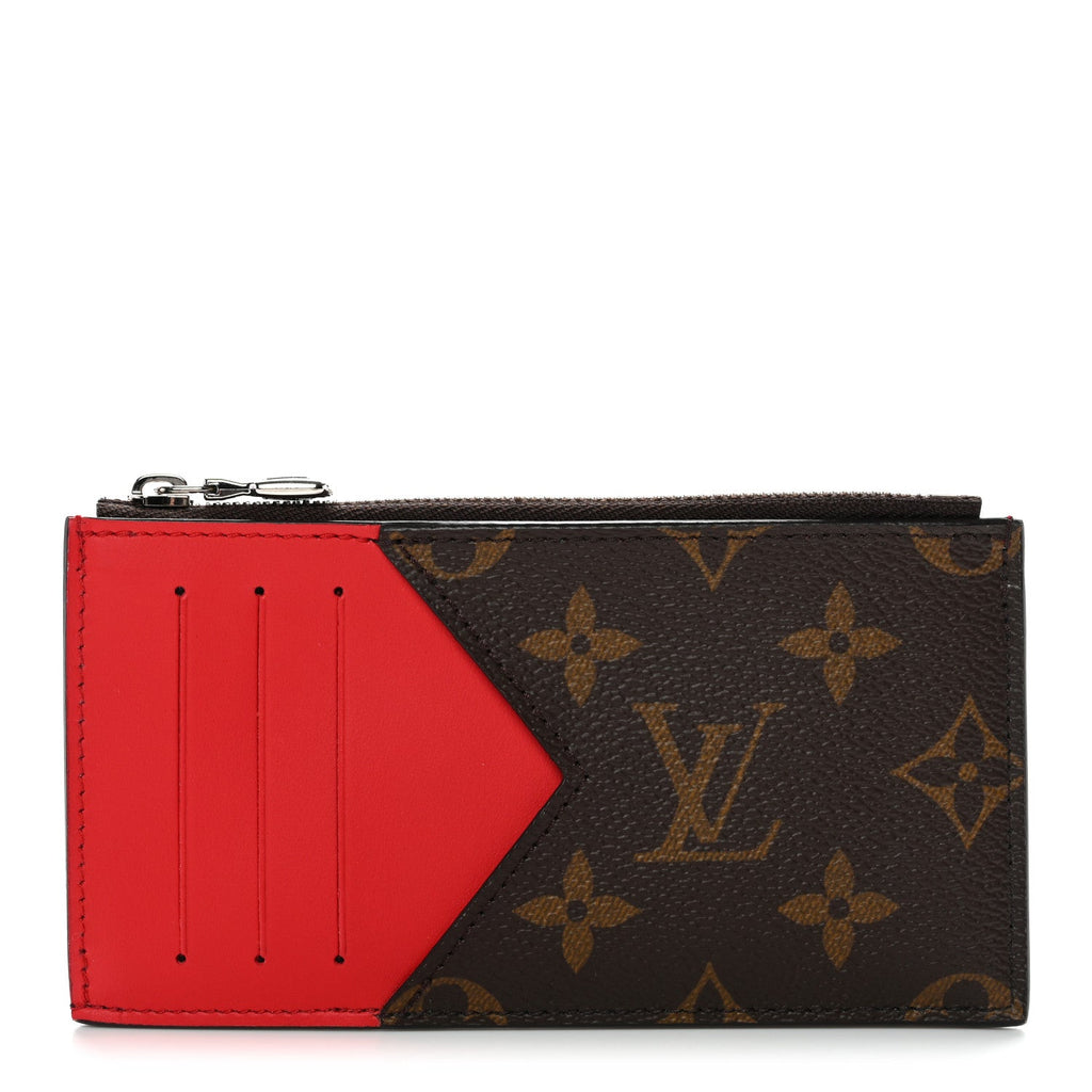 Monogram Calfskin Coin  Holder Red