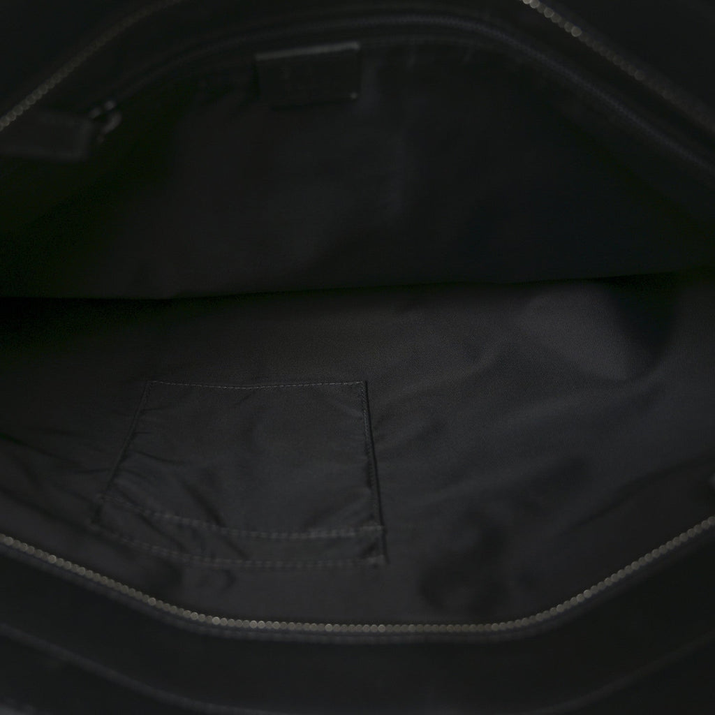 Techno Canvas Web Vertical Tote Black