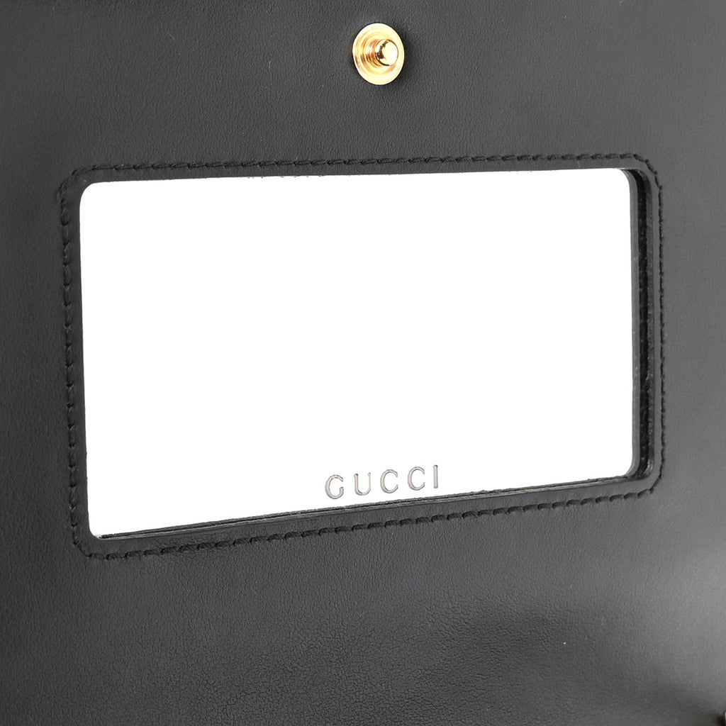 Calfskin GG Matelasse Chain Wallet Black