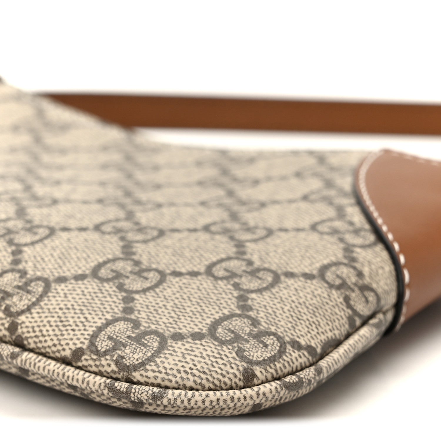GG Monogram Calfskin Small Emblem Shoulder Bag Beige Dark Brown