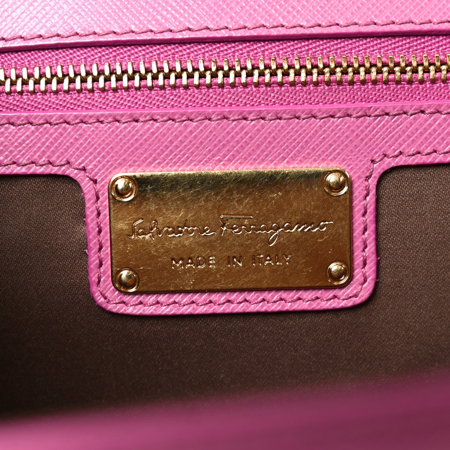 Printed Calfskin Vara Bow Chain Flap Crossbody Fuchsia