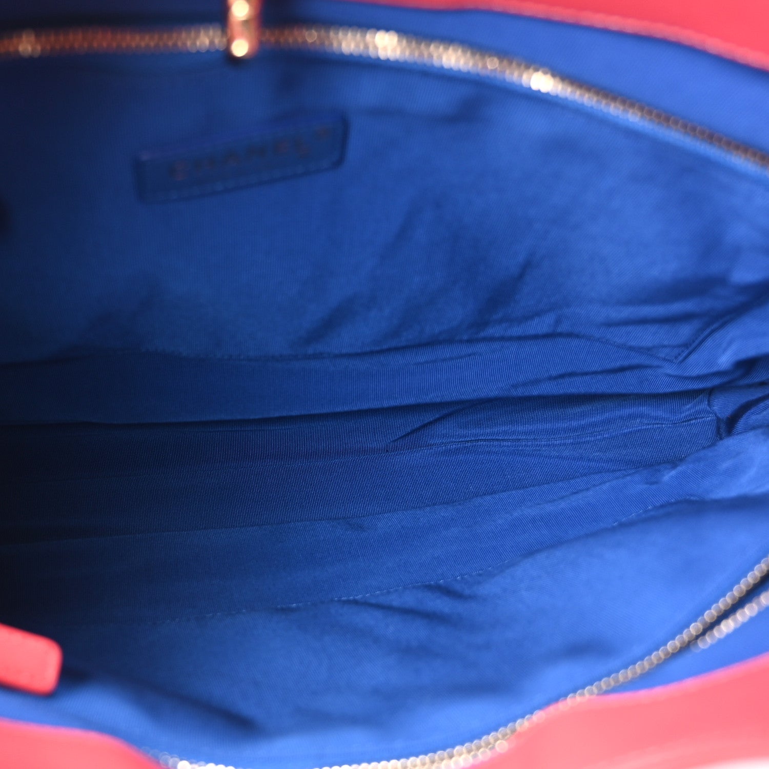 Lambskin Quilted Large 31 Shopping Bag Blue Red