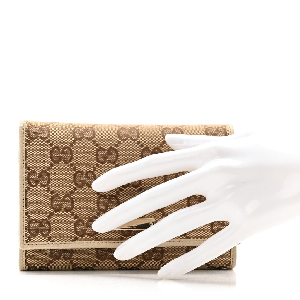 Monogram Two Fold Wallet Beige