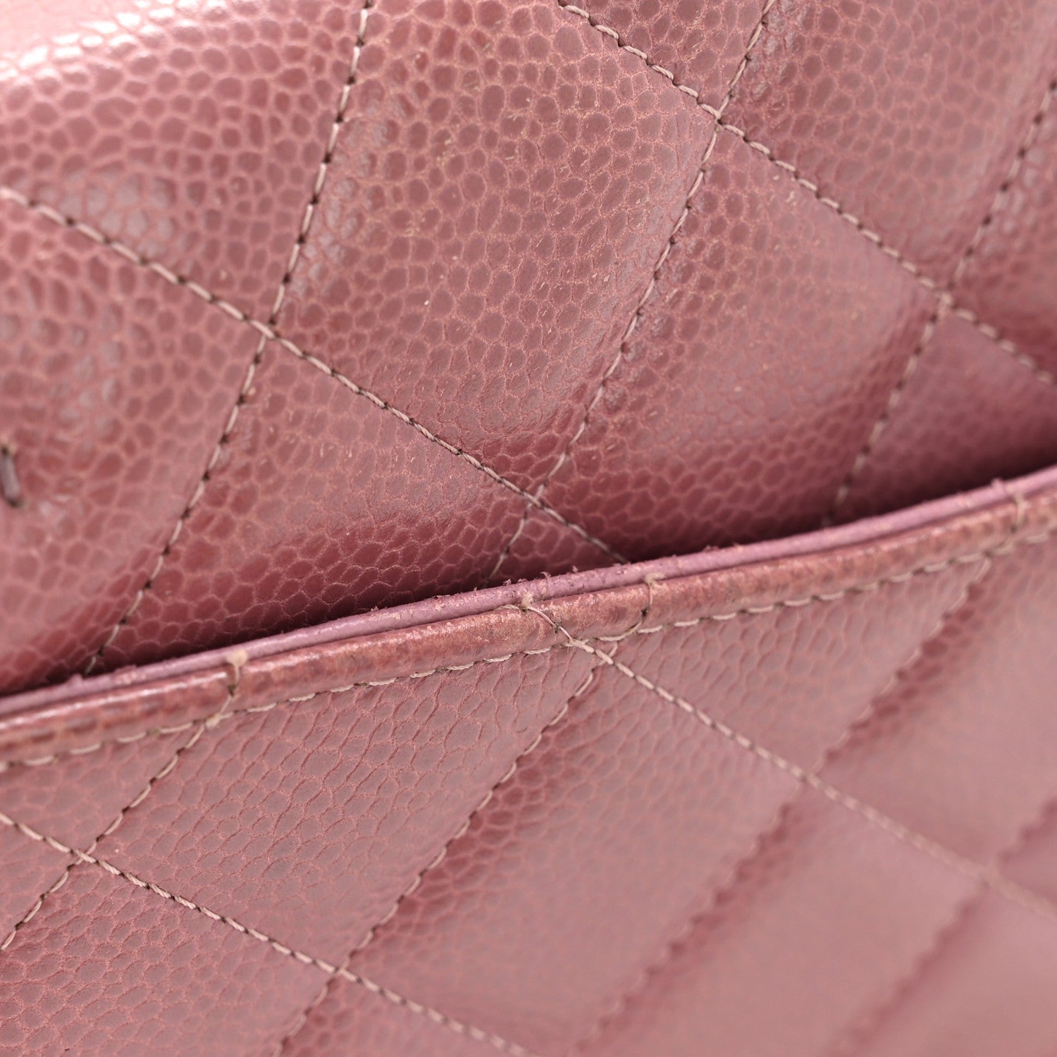 Caviar Quilted Clutch With Chain Flap Purple