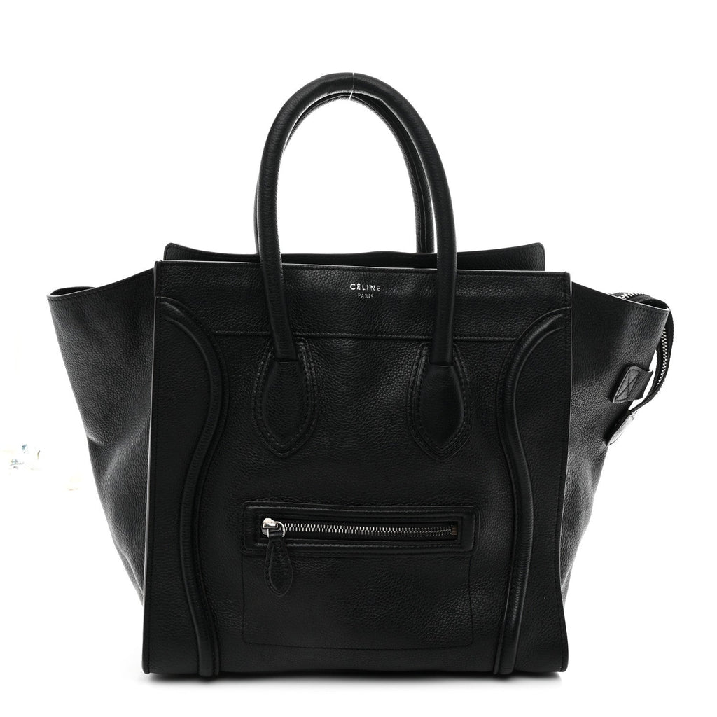 Drummed Calfskin Mini Luggage Black
