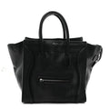 Drummed Calfskin Mini Luggage Black