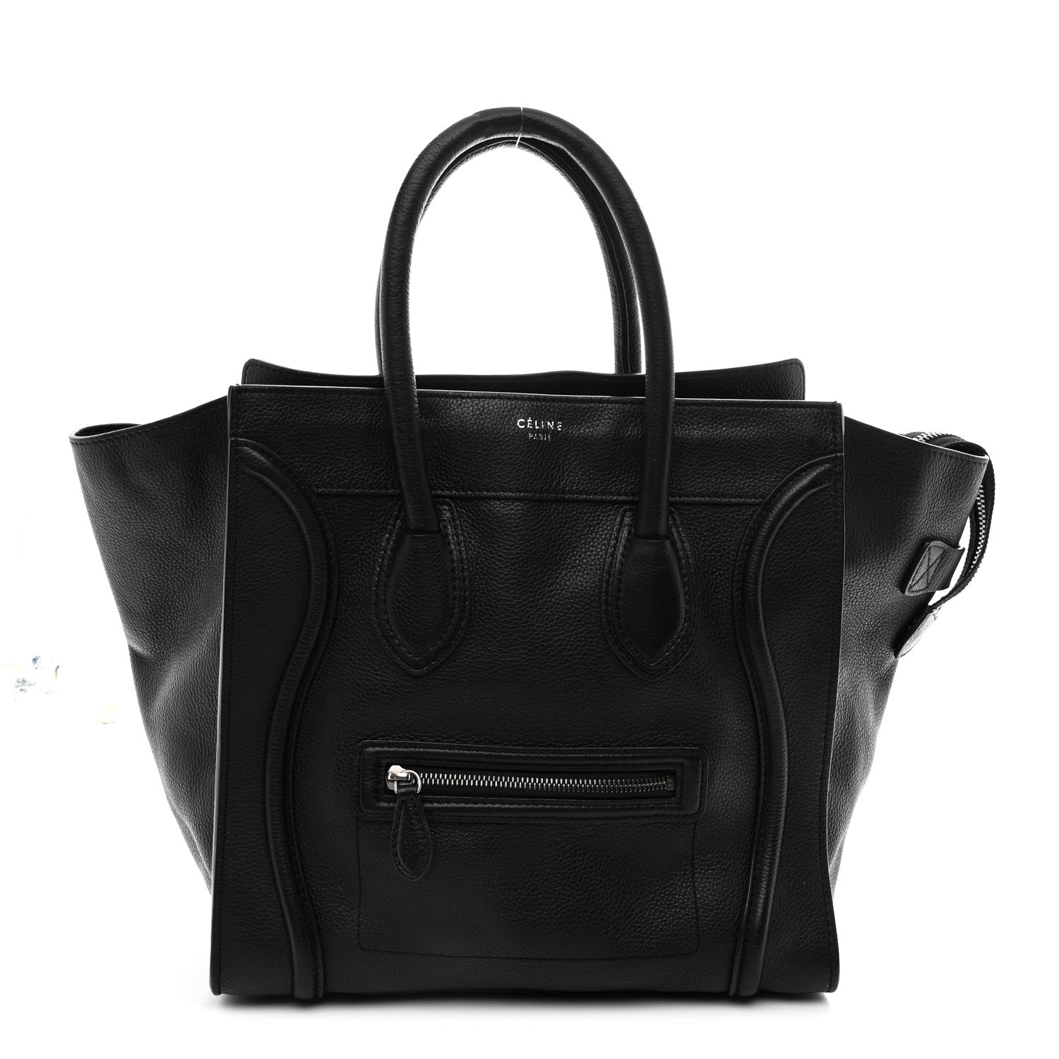 Drummed Calfskin Mini Luggage Black