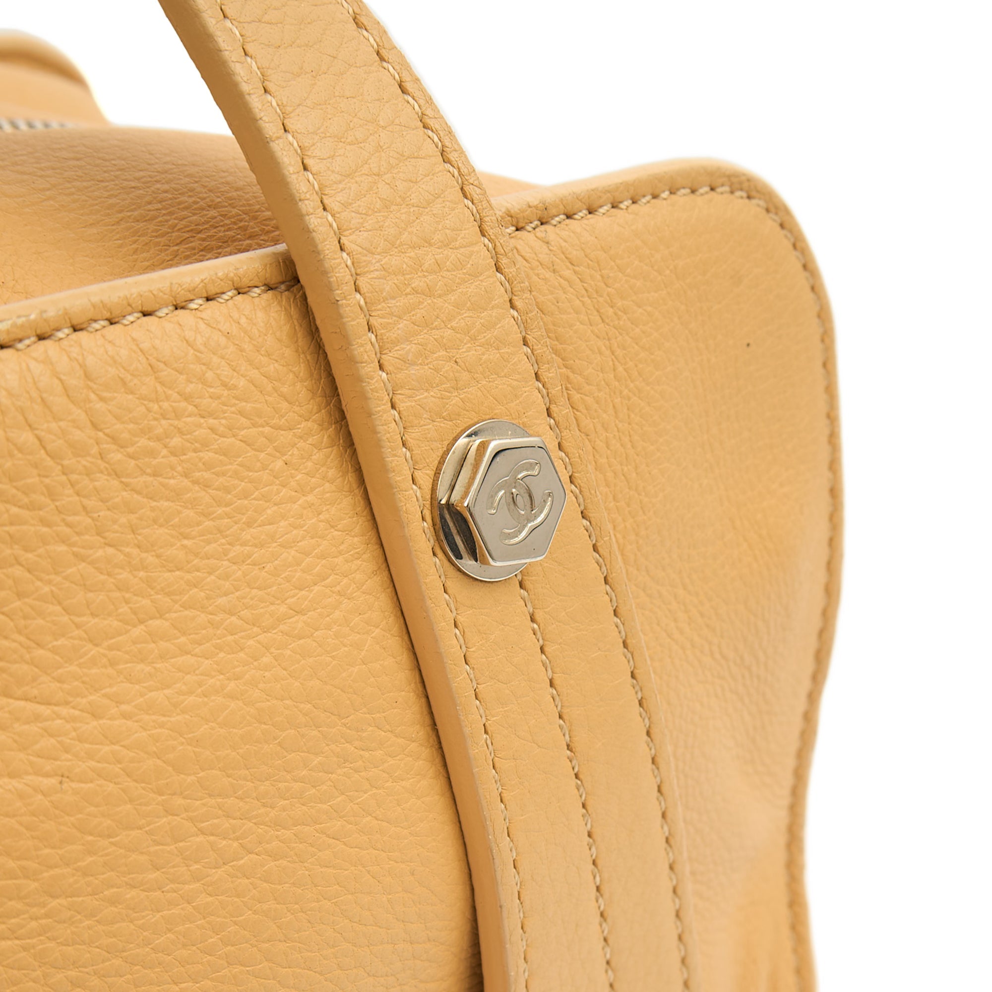 Chanel Top Handle Bowler in Cream, Calfskin Leather