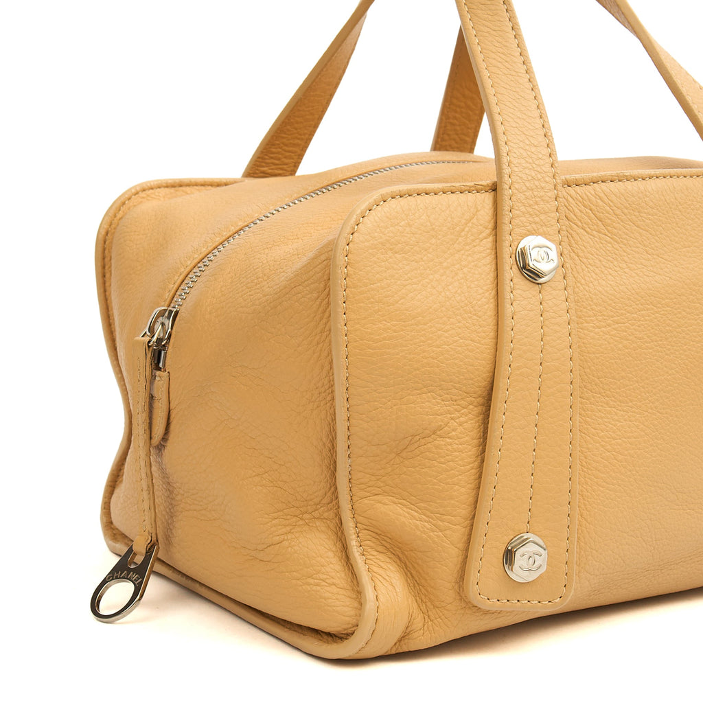 Chanel Top Handle Bowler in Cream, Calfskin Leather