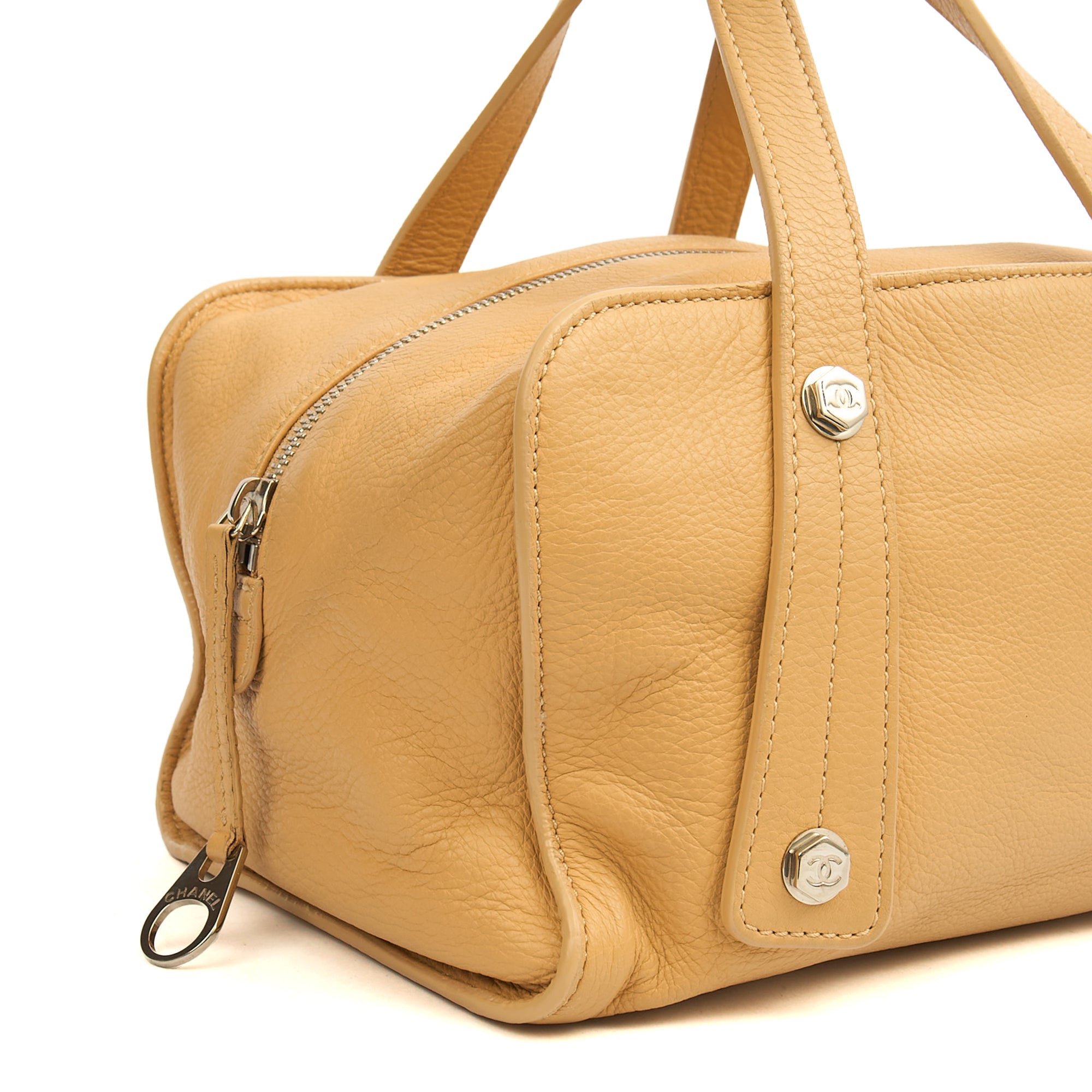 Chanel Top Handle Bowler in Cream, Calfskin Leather