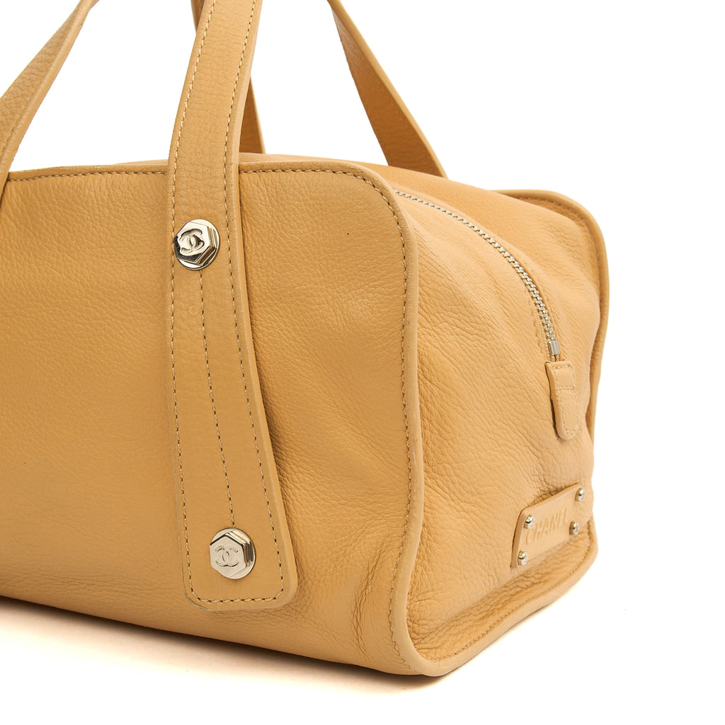 Chanel Top Handle Bowler in Cream, Calfskin Leather