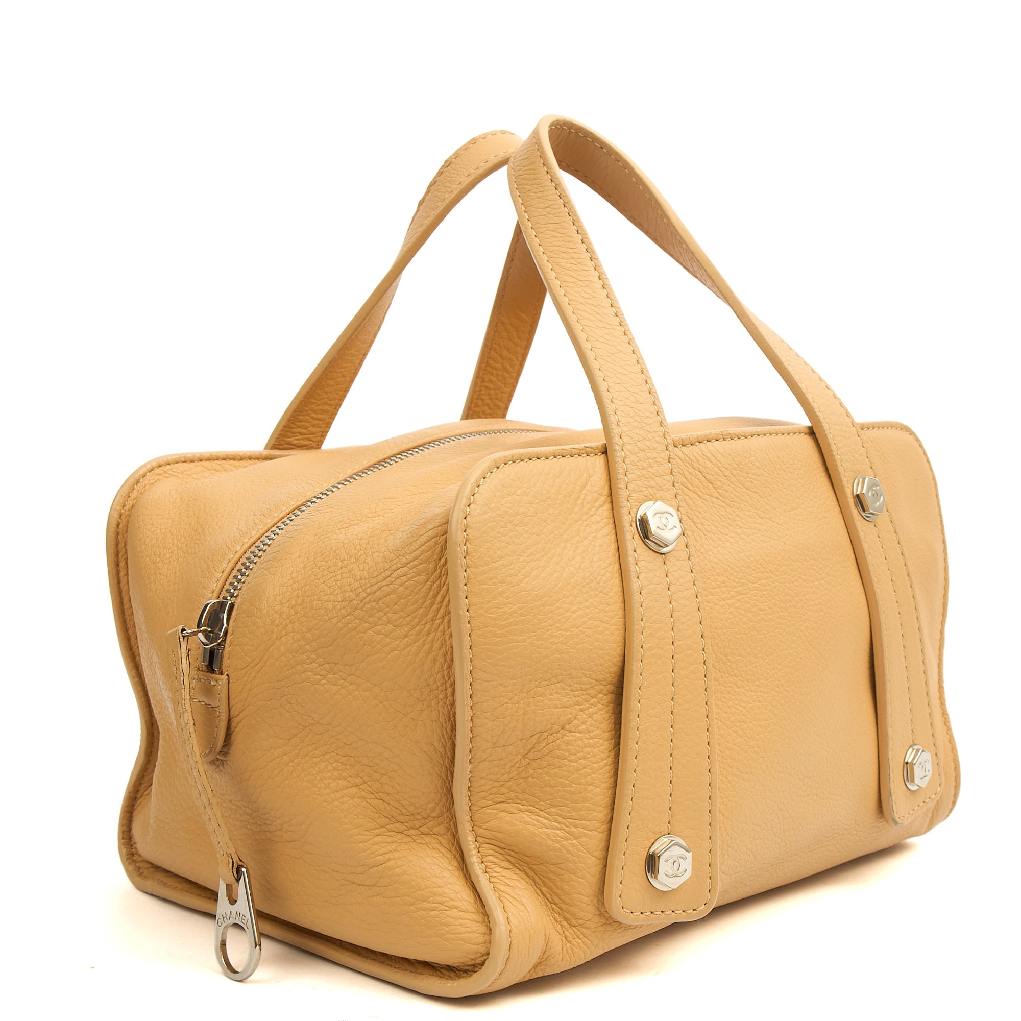 Chanel Top Handle Bowler in Cream, Calfskin Leather