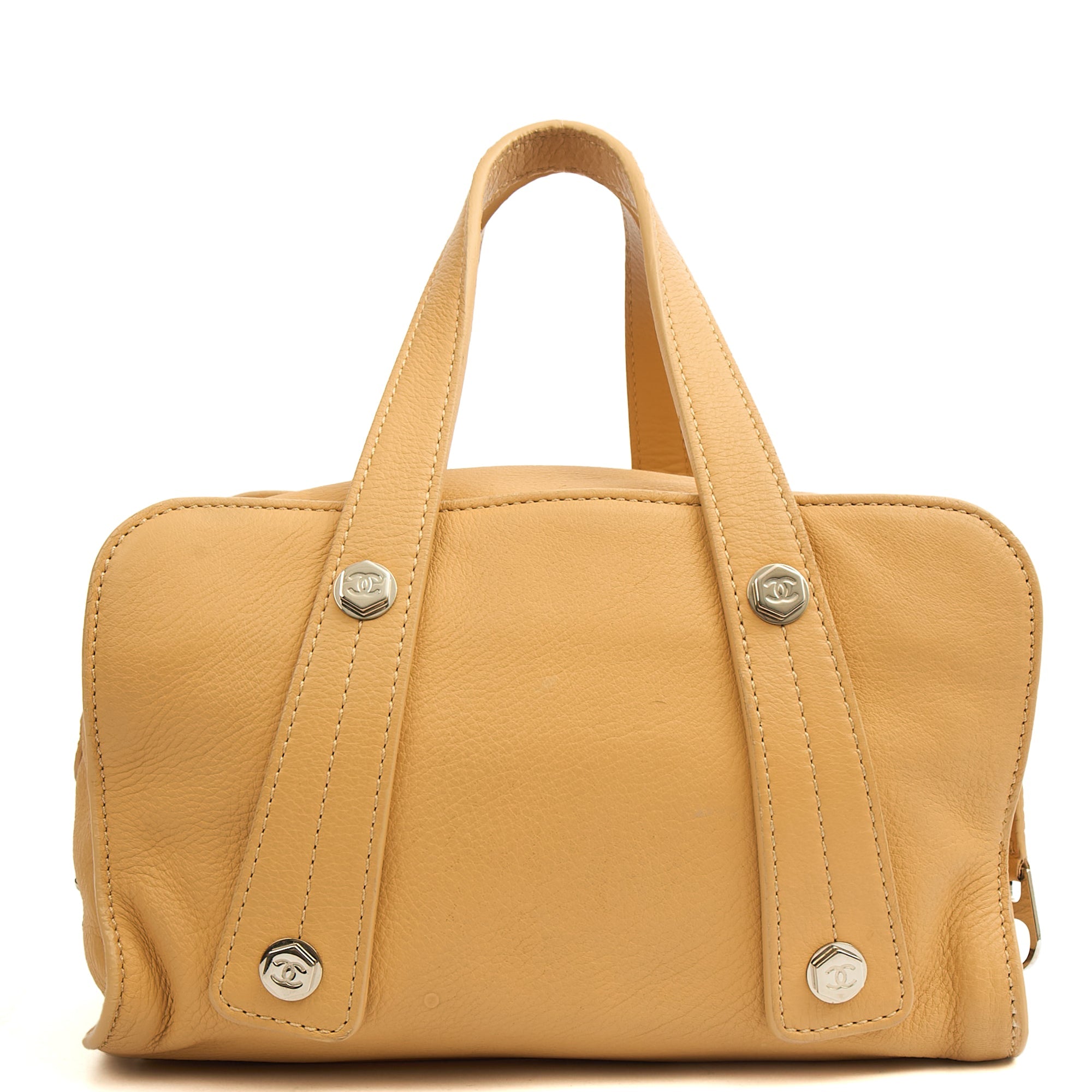 Chanel Top Handle Bowler in Cream, Calfskin Leather