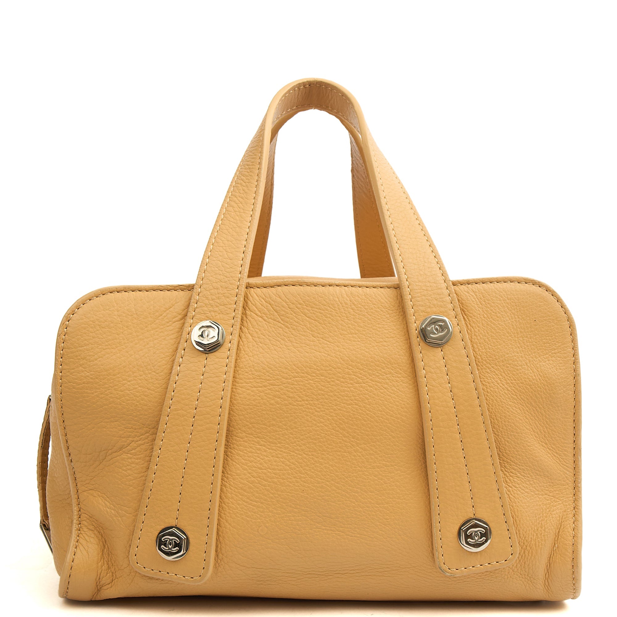 Chanel Top Handle Bowler in Cream, Calfskin Leather