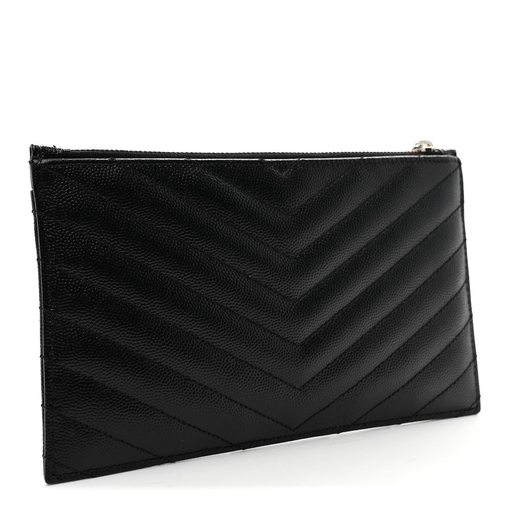 Grain De Poudre Chevron Monogram Bill Pouch Black